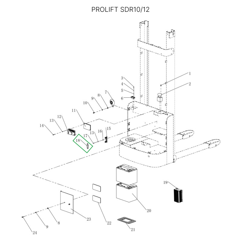 1 - Предохранитель для штабелеров SDR1536/1545S/1645/1656/2036/2045, SDK 