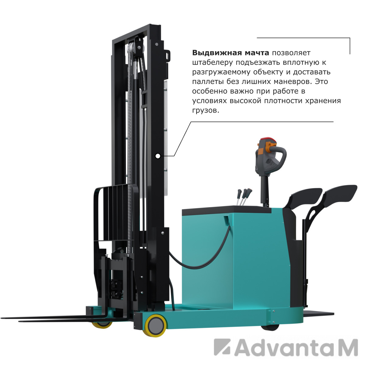 Штабелер с выдвижной мачтой (мини-ричтрак) PROLIFT PRO MRV 1655 li-ion - 1