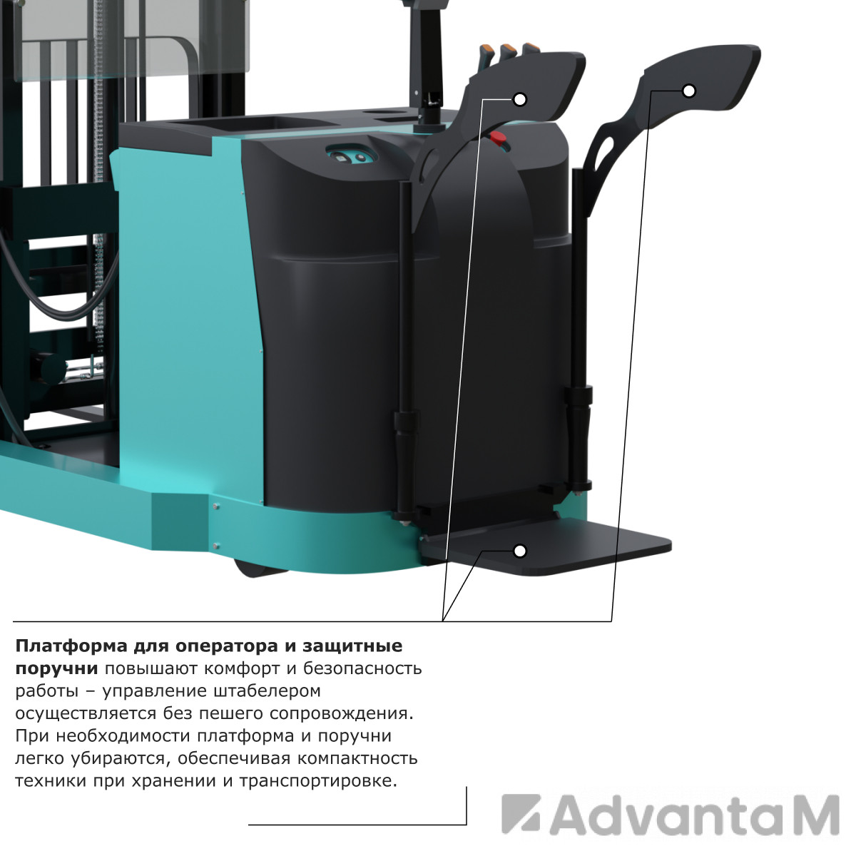 Штабелер с выдвижной мачтой (мини-ричтрак) PROLIFT PRO MRV 1655 li-ion - 2
