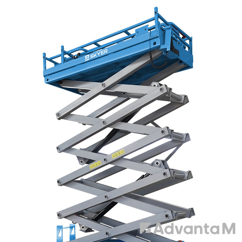 Самоходный ножничный подъемник с выдвижной платформой  (узкий) SKYER PLH1023 - 2