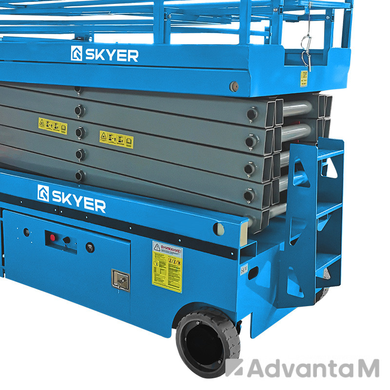 Самоходный ножничный подъемник с выдвижной платформой  (узкий) SKYER PLH1023 - 5