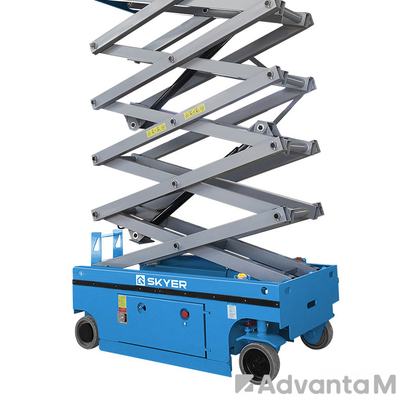 Самоходный ножничный подъемник с выдвижной платформой  (узкий) SKYER PLH1023 - 3